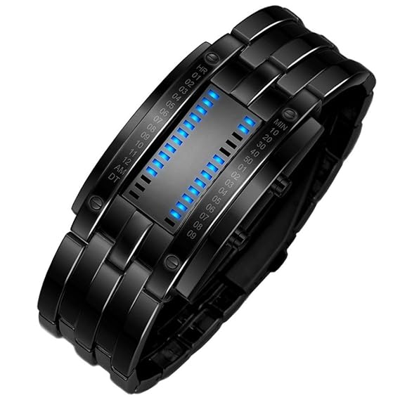 iHee Armband, bequem zu tragen, Luxus-Edelstahlband für Herren, digitales LED-Armband, Sportuhr, modisch, leicht zu verwenden