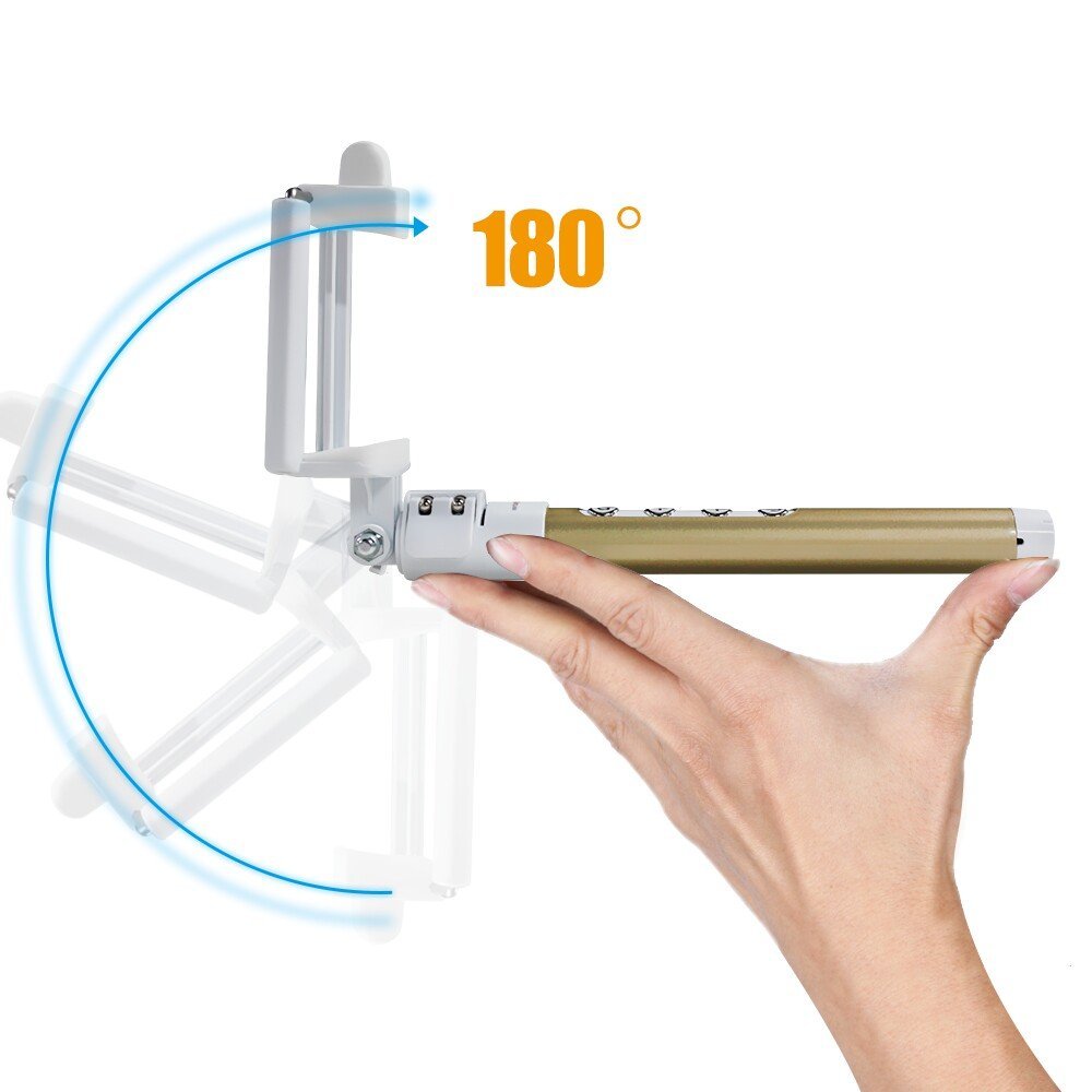 WISETIGER Bluetooth Selfie Stick with Wireless Remote Shutter and Telescopic Tripod for Iphone 6 6 Plus 6s Galaxy HTC IOS Android Gopro(Gold)