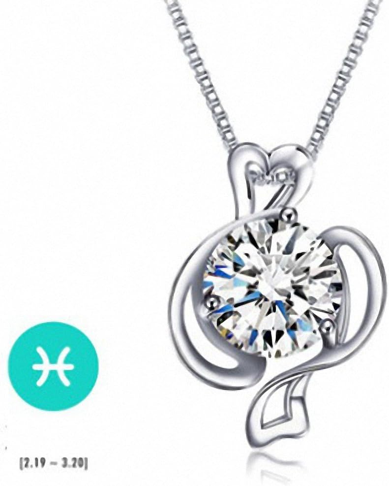 for Sensitive on Sale Fish Bridesmaid White Gold Necklace Zirconia Zodiac Pisces Pendant Necklace