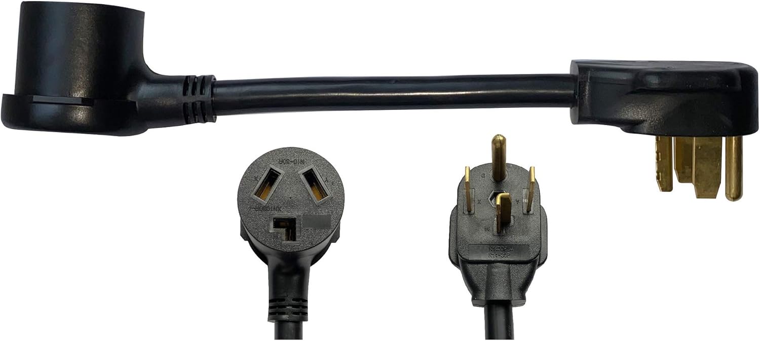 ONETAK NEMA 14-30P to 10-30R 120V/240V 30 Amp 4 Prong Male Plug to 3 Prong Female Receptacle Welder Clothes Dryer Power Cord Adapter Connector: Garden & Outdoor