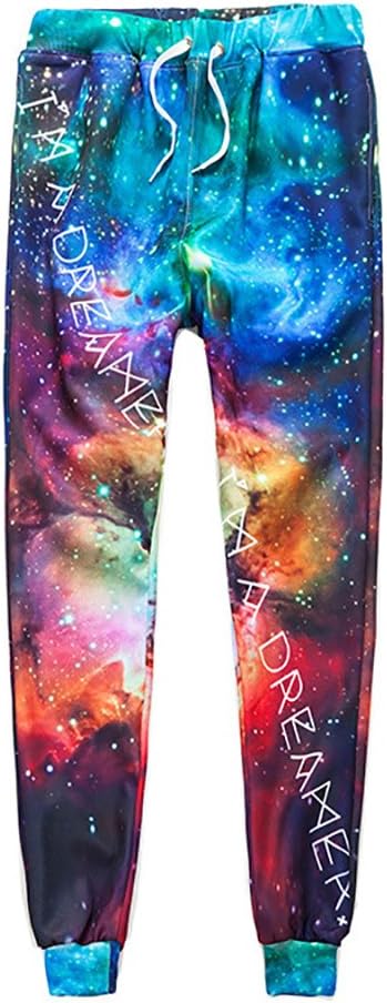 HenMerry Men's/Women's 3D Starry Sky Galaxy Sweatpants Joggers Trousers Printed Casual Pants
