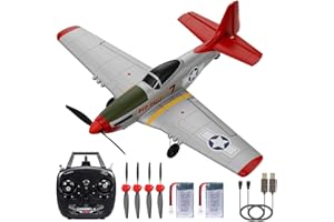 ANTSIR P51 RC Plane 4 Channel Remote Control Airplane with Aileron/Aerobatic/3Level FC/Gyro Stabilizer Easy Control for Boys Adults Beginners Best Mustang RC Airplane Fighter Glider Gift for Kids Youths 8-16