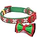 Blueberry Pet 4 Patterns Christmas Joy Snowflakes and Trees Adjustable Dog Collar with Detachable Bow Tie, Large, Neck 18