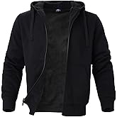 LeeHanTon Hoodies for Men Winter Warm Heavyweight Sherpa Lined Fleece Zip Up Hoody Jacket