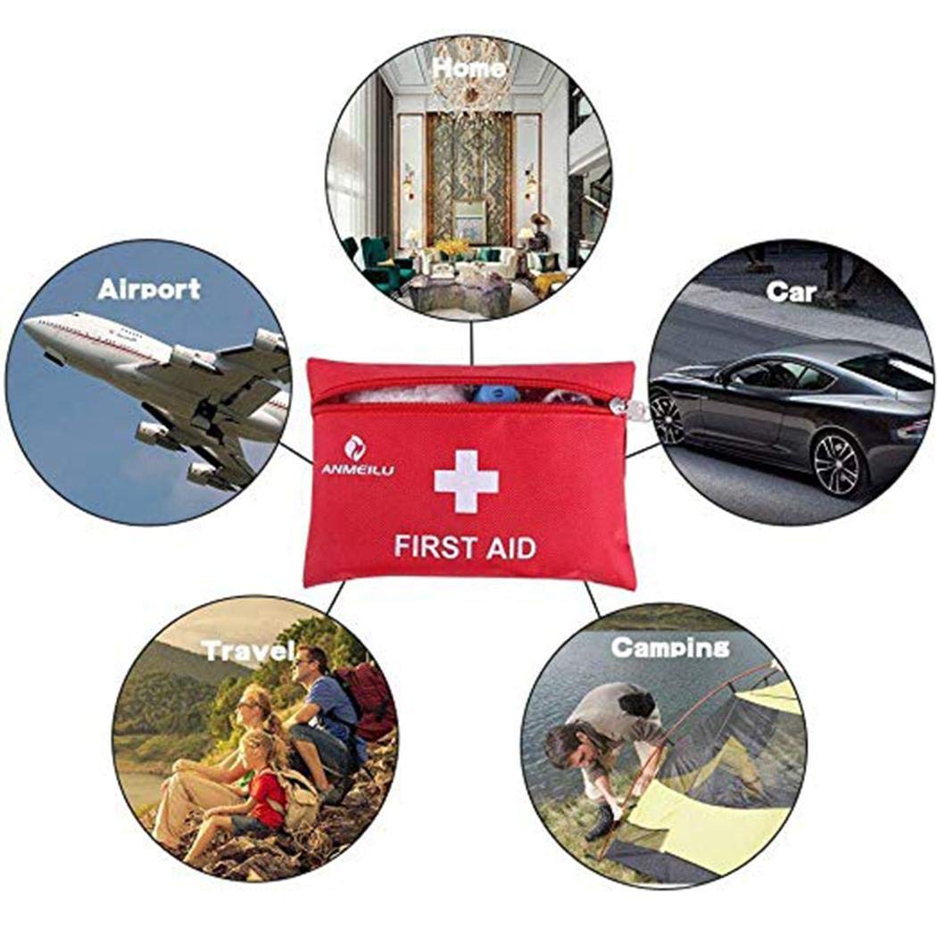 Alisena 12pcs/Set First Aid Kit, Convenient Survival Medical Kit Outdoor Emergency Bag Durable Waterproof Compact Response Trauma Bag for Home Car School Sports Travel Outdoor Hiking Camping