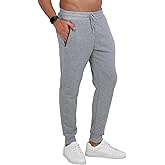 CROWN VOGUE Fleece Mens Joggers with Zipper Pockets, Mens Sweatpants, Workout Sweats for Men S-2XL