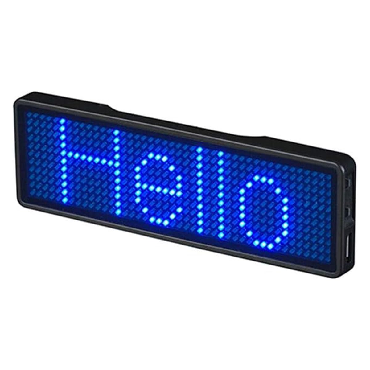 DollaTek Wireless LED Rechargeable Name Plate Card DIY Programmable Scrolling Message Board Mini LED Display for Shopping Malls Party Hotel - Blue