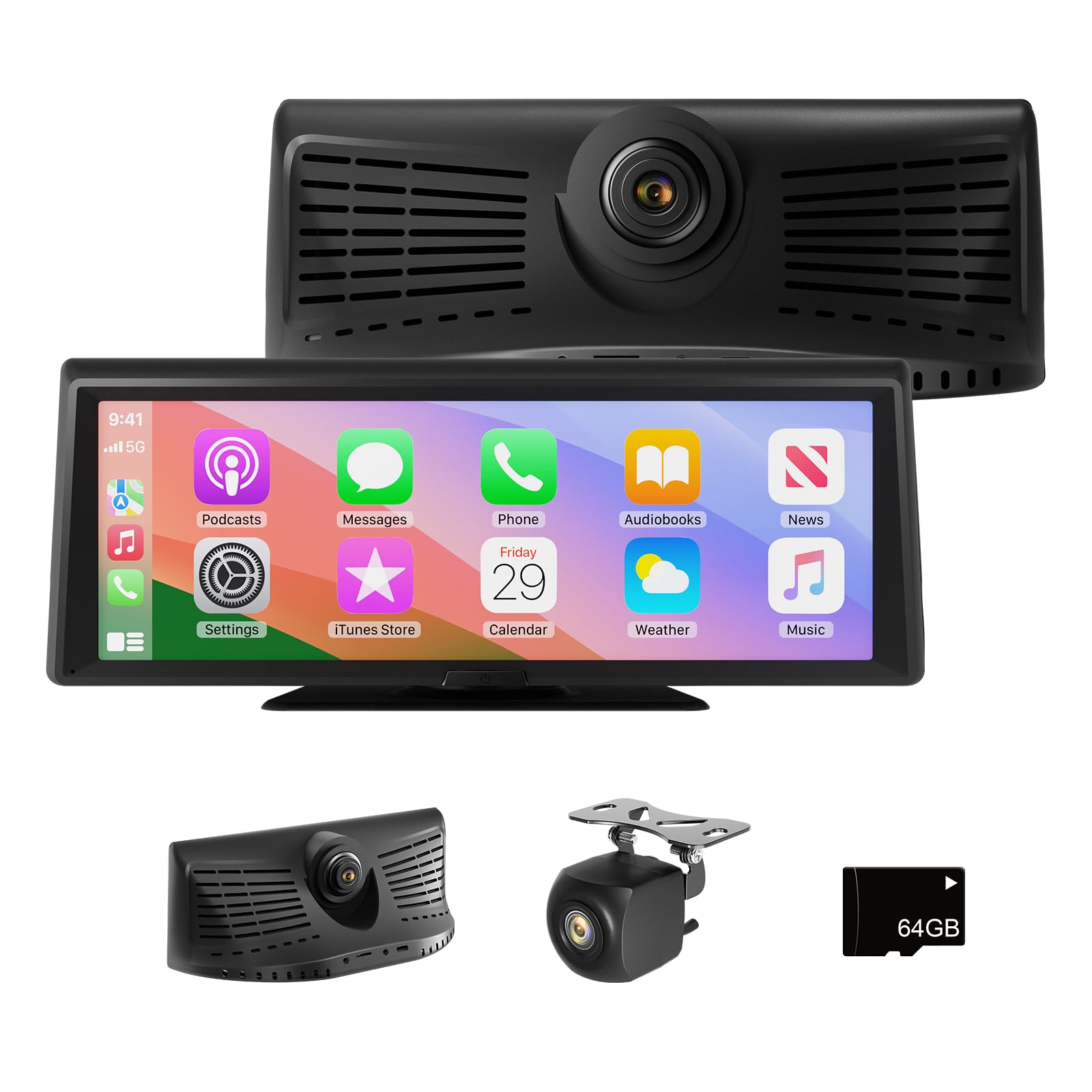 Photo 1 of 8.1" Portable Wireless Carplay Car Stereo, Apple CarPlay & Android Auto, 2K Built-in Dash Cam, 1080P Backup Camera, Plug & Play Touchscreen with Offline GPS Navigation, Bluetooth 5.2 for Truck SUV RV