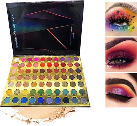 Amazon Co Jp 70色アイシャドウメイクアップパレットマット ベストプロ超着色されたアイシャドウキラキラパウダーナチュラル持続防水 ホーム キッチン