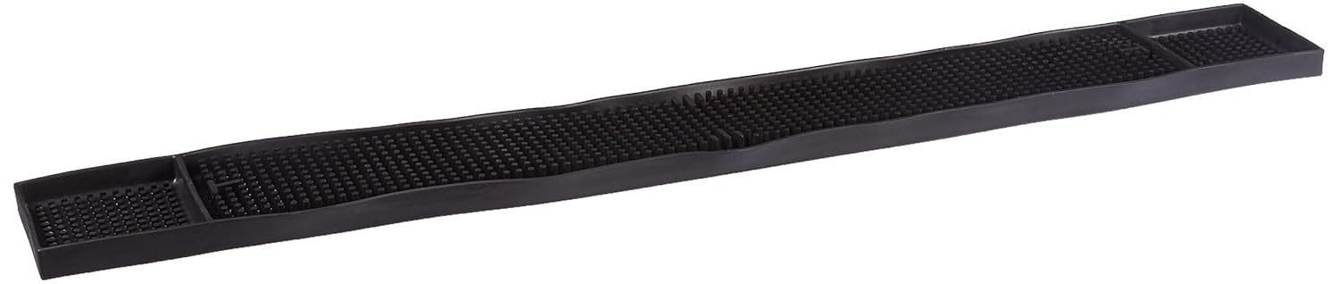 New Star Foodservice 48438 Rubber Bar Service Mat, 26.5-Inch by 3.25-Inch, Black