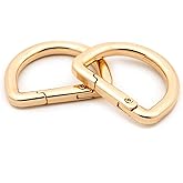 Metal D-Rings, 10 PCS Spring Opening Purse Making Clip Key Ring Holder (Gold)