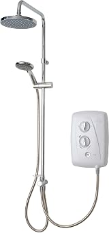 Triton T80 Easi-Fit Plus DuElec Electric Shower 10.5kW White Rainfall Hose view 1