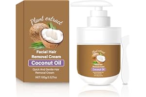 ONRSV Coconut Oil Facial Hair Removal Cream for Women - Removes Hair From Chin, Upper Lip, Plant Extract, Mild and Non-Irritating (3.52oz)