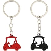 Mikovivi 2pcs Golf Cart Keychains, Stylish Zinc Alloy Key Ring Golf Themed Key Holder Perfect Souvenir for Players and Fans