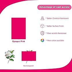 Eszeoee 2 Pack 8'' x 12'' Opaque Pink Acrylic
