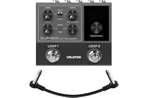 VALETON Looper Pedal Dual Track Stereo Looper for Guitar, Bass, Keyboard, Vocals Drum Machine 99 Project Storage spaces Software Support VLP-200(Included 1 PCS Additional 15 CM TS Cable)