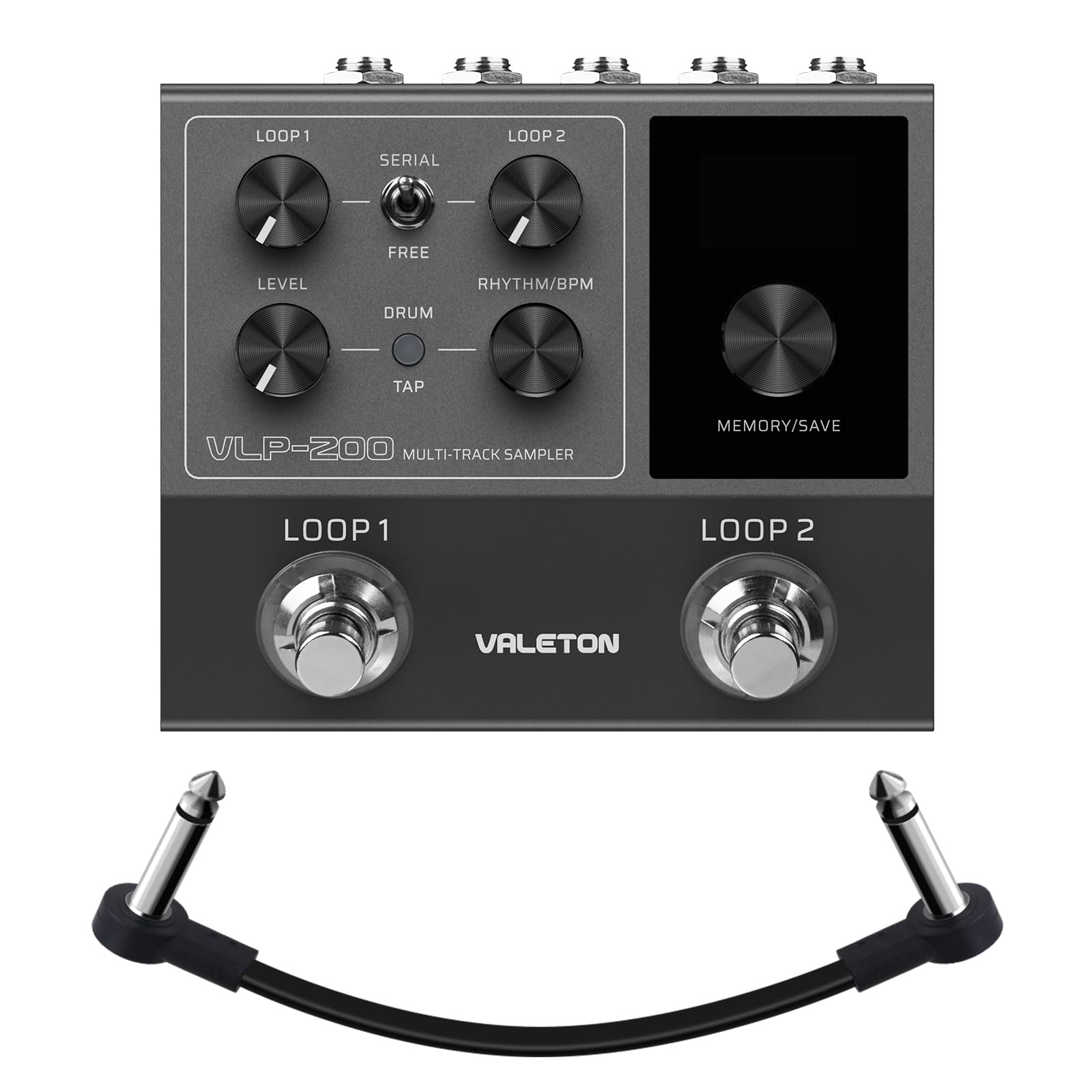 Valeton Looper Pedal Dual Track Stereo Looper for Guitar, Bass, Keyboard, Vocals Drum Machine 99 Project Storage Spaces Software Support VLP-200