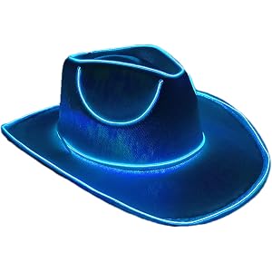 Shine in the Dark Cowboy Hat Battery Operated Luminous LED | Disco Party Sparkly Cowboy Hats Men Women