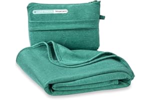 SAGEFINDS Airplane Travel Blanket | Compact Throw Blanket for Camping and Hiking | Converts into a Pillow | Travel Gift | Soft Jersey Knit | Fits in Backpack | Attaches to Luggage | Travel Essential
