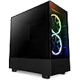 NZXT H5 Elite Compact ATX Mid-Tower PC Gaming Case – CC-H51EB-01 - Built-in RGB Lighting – Tempered Glass Front and Side Panels – Cable Management – 2 x 140mm RGB Fans Included – Black