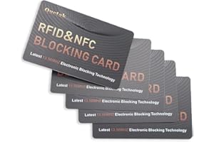 QUCTAK 5PCS RFID Blocking Cards, Antitheft Credit Card Protector, NFC Credit Card Passport Protector Blocker for Men & Women, Compact RFID Card Protects Entire Wallet Purse