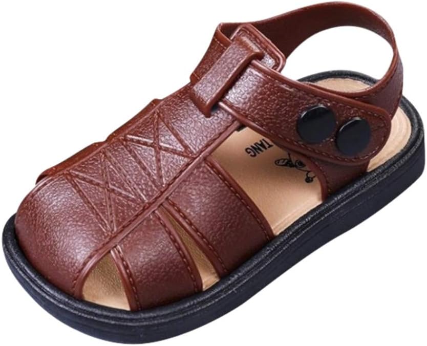 Voberry Baby Boys Summer Sandals Closed-Toe Infant Girls Leather Rubber Sole Non-Slip First Walker Flat Shoes