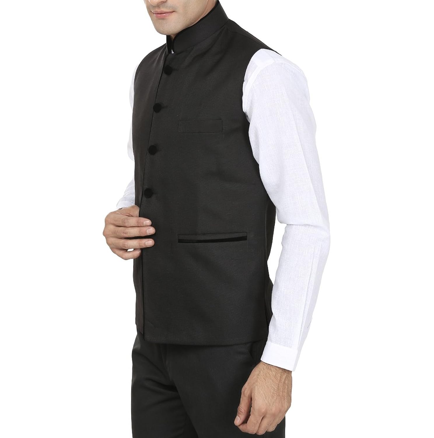 wintage men's poly cotton nehru jacket waistcoat