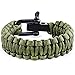 STEVE G Professional Survival Paracord Handwoven Bracelet Black Plated Stainless Steel D Shackle Adjustable Size Fits 7 to 8 Inch Wrists, Army Green