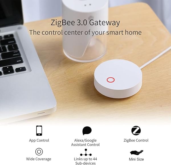 Montloxs GW001 Wireless Zigbee Gateway Smart Home Hub Monitoreo del hogar Dispositivos Inteligentes ZigBee 3 0 compatibles con Alexa Asistente de G oogle Wi Fi BLE