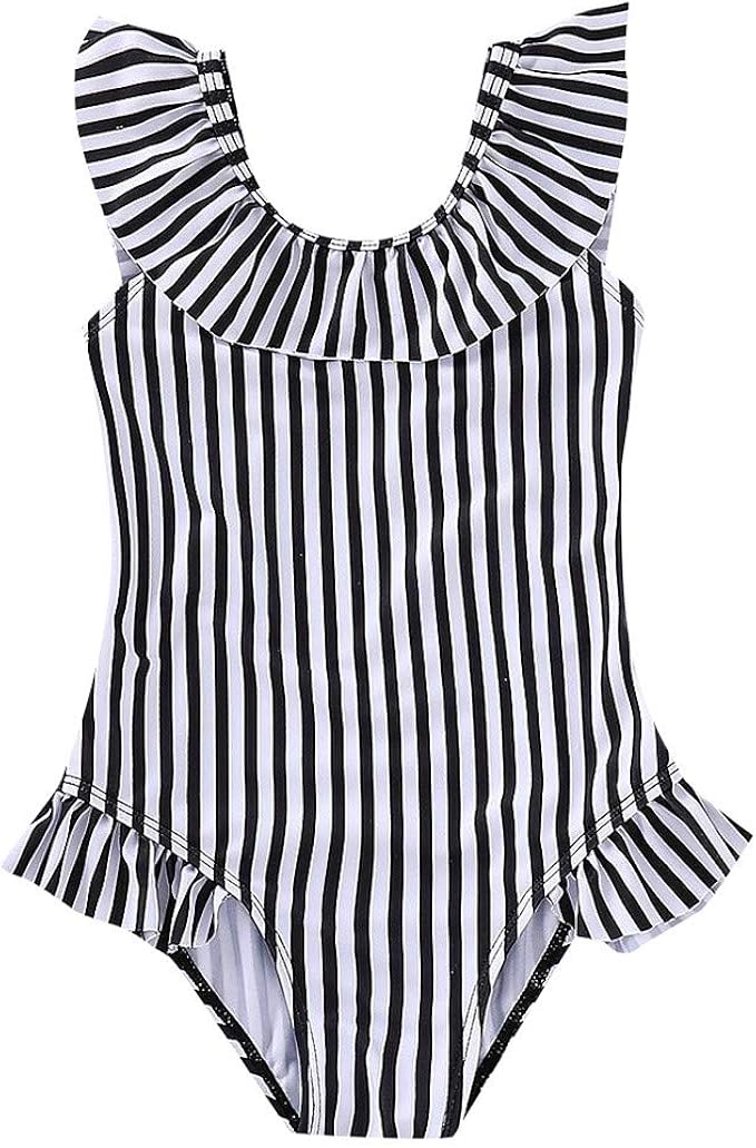 black and white striped bikini outfit