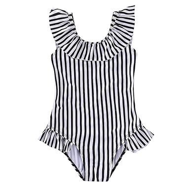 girls striped swimsuit