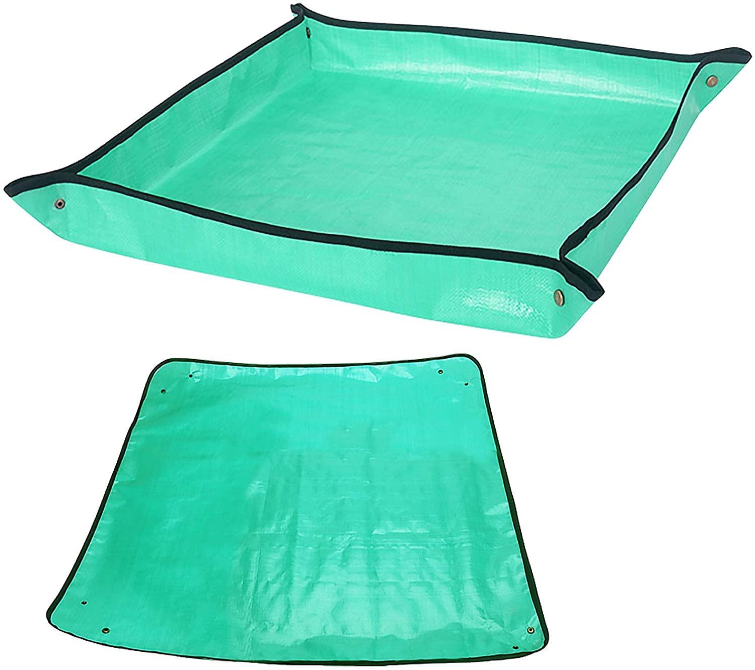 SHANGXIN 2Pcs Gardening Pot Pad Gardening Planting Mat Plant Repotting Mat Waterproof Plant Operation Mat Foldable Transplanting Pot Pad Garden Working Mats (Green)