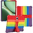 Case for Oneplus Pad 2/Pad Pro 12.1 inch 2024 New Tablet PC Android 14- Soft Silicone Shock Proof Lightweight Stand Rubber Shell Protective,Kids Friendly Soft Silicone Adjustable Stand Cover,Rainbow