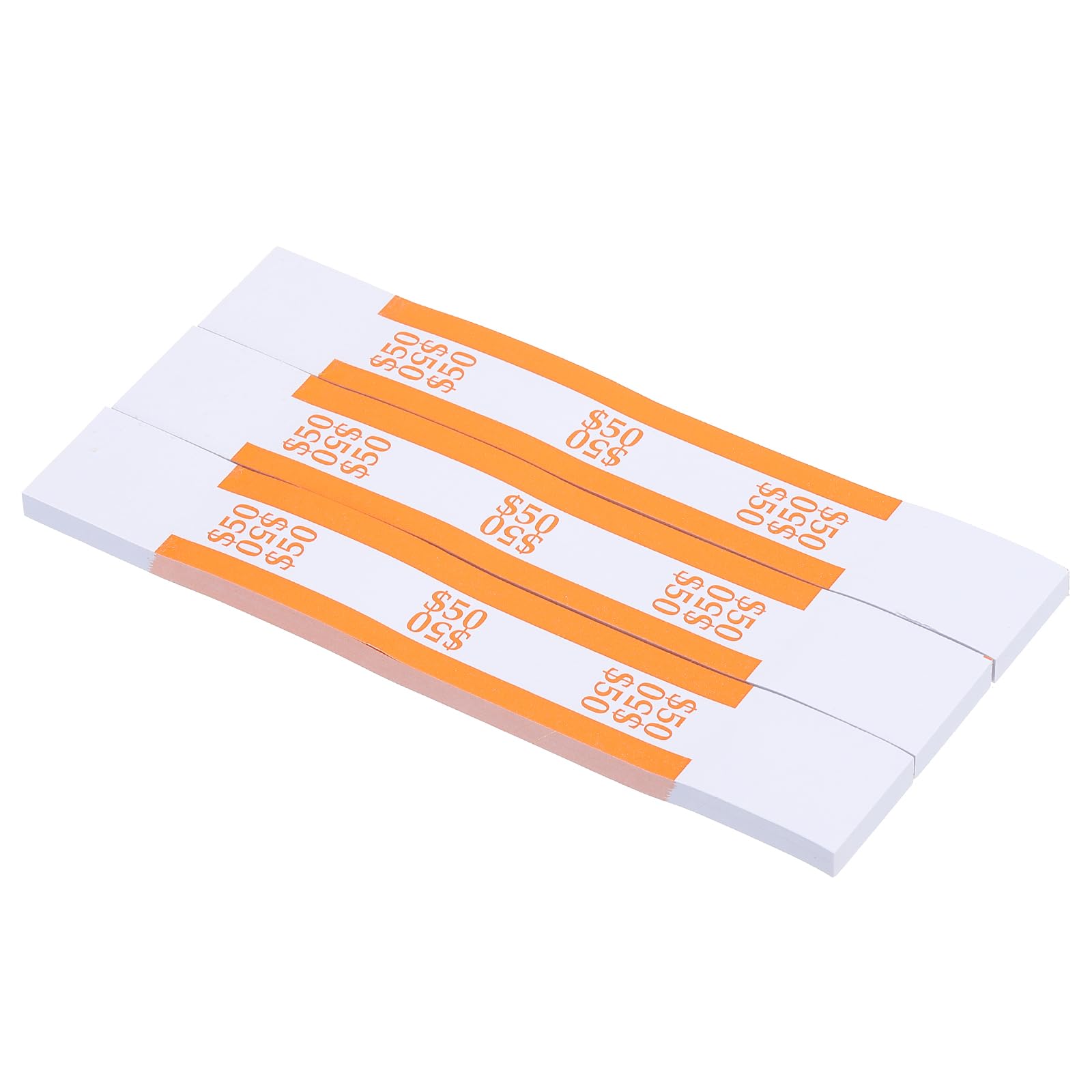 PATIKIL Currency Band Bundles, 1000 Packs Orange Dollar50 Self Sealing Cash Straps Sleeves Money Bill Wrappers for Dollar