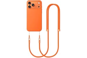 ZUBUHUHU Crossbody Strap Compatible with iPhone 17/Air/Pro/Max Phone Cases and Other Device with Dual Lanyard Holes, Adjustable Hands-Free Shoulder Neck Camera Phone Strap (Orange)