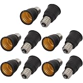 uxcell 10pcs E12 to E17 Lamp Extender Adapter Converter Light Bulb Socket Holder Black
