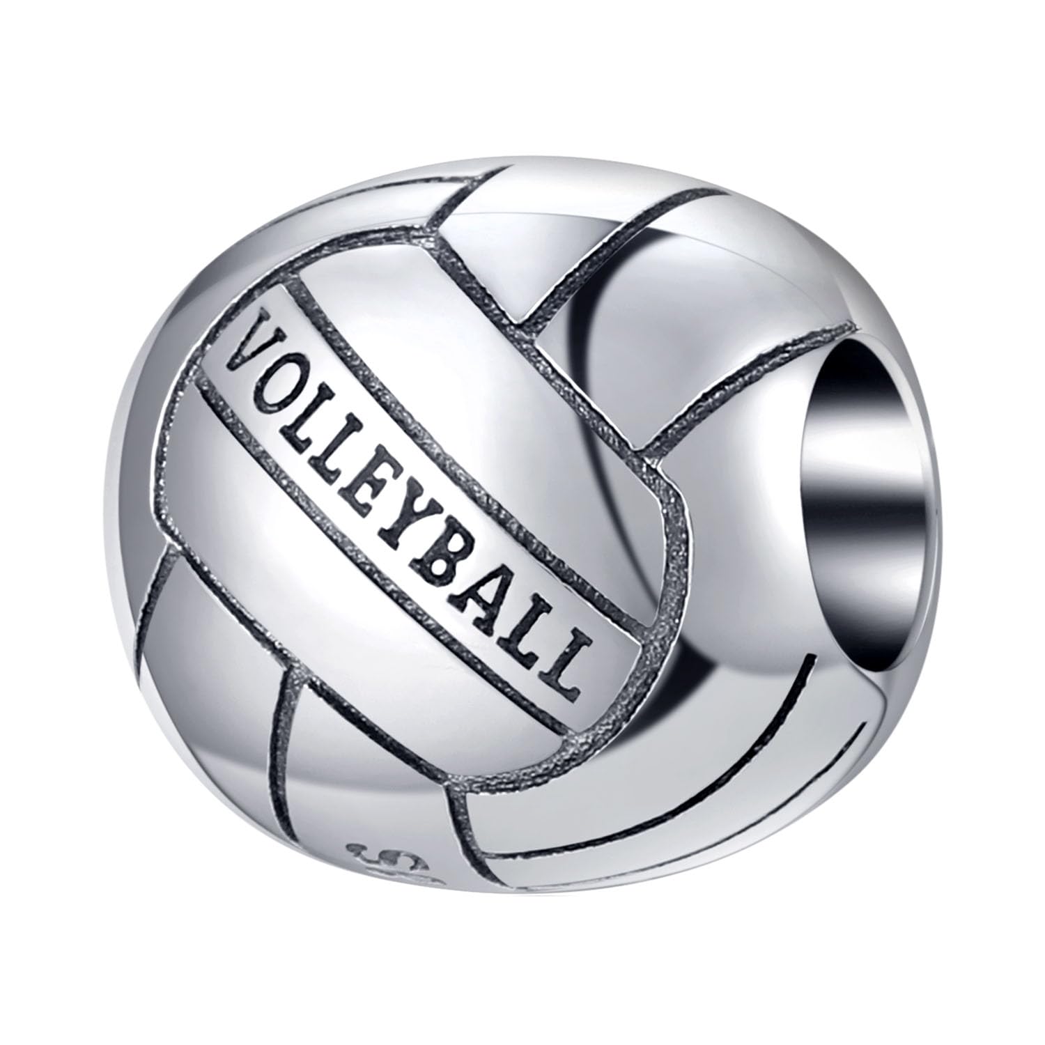 925 Sterling Silver Volleyball Sport Charm Birthday Charm for Pandora Charm Bracelet (Volleyball)