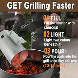 BEAU JARDIN Chimney Starter Heavy Duty Galvanised Steel 28cm Charcoal BBQ Grill view 2