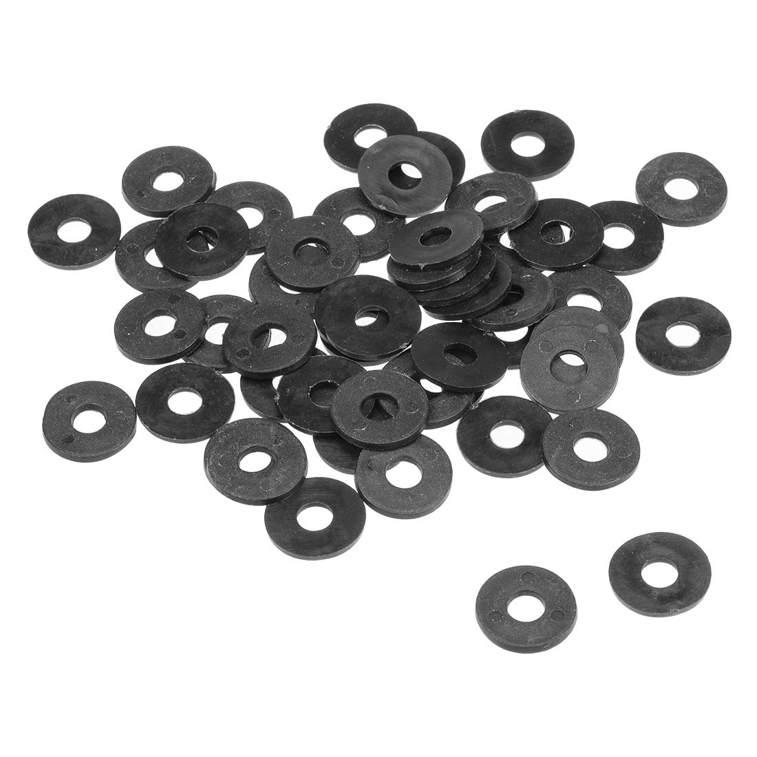 sourcing map Nylon Flat Washers 18mm OD 6mm ID 1.5mm Thickness for Faucet Pipe Water Hose, Pack of 50