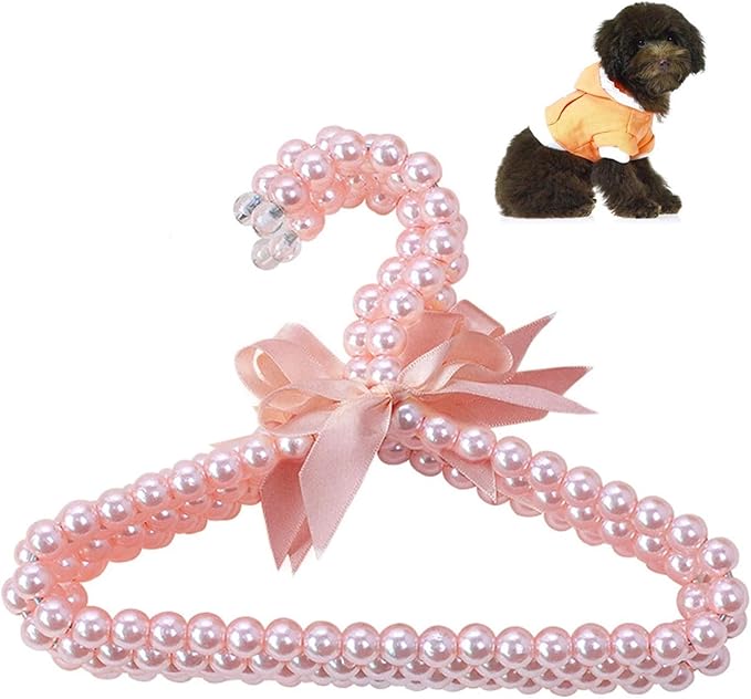 YODOOLTLY Pet Clothes Hangers 5 Pcs NonSlip Pearl Hangers