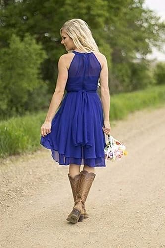 women's knee length country bridesmaid dress western wedding guest dress