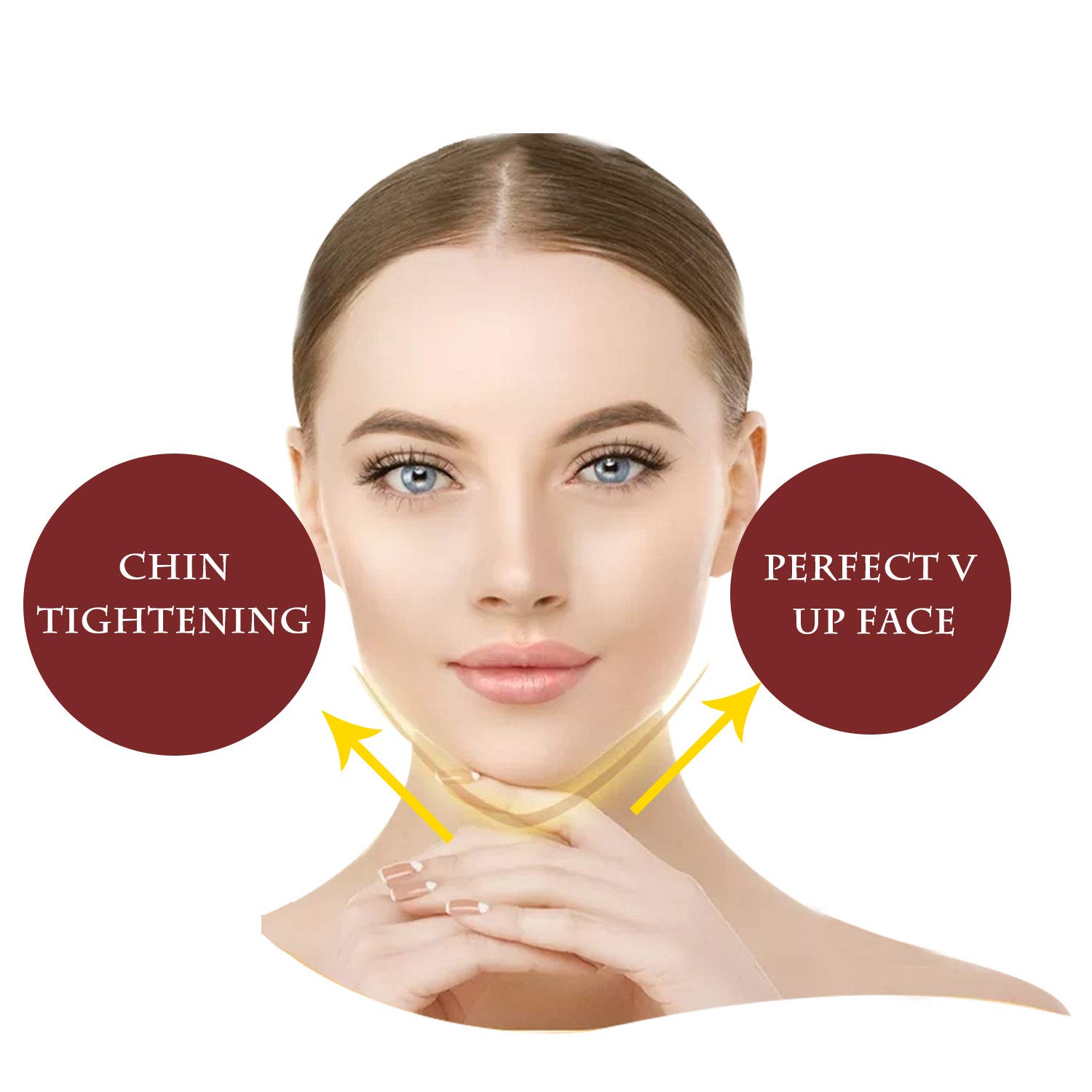 V Line Mask,Double Chin Reducer Chin Mask(7Pcs), V Shaped Face Lifting Chin Up Contour Tightening Firming Moisturizing Сollagen Chin Mask