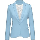 LookbookStore Womens Notched Lapel Pockets Button Work Office Blazer Jacket Suit