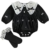 Sprifallbaby Newborn Baby Girl Bubble Romper Infant Smocked Bodysuit Jumpsuit Onesie with Socks Summer Clothes Outfits