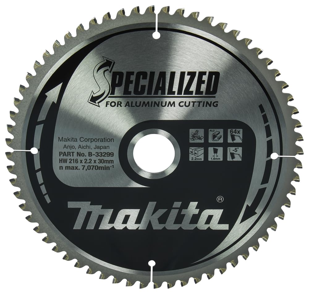 Makita B-33299 Specialized Aluminium Cutting Saw Blade 216x30x64T