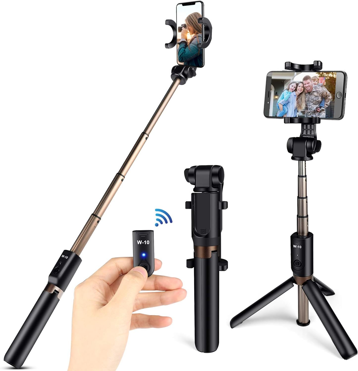 Vanzon Selfie Stick Tripod with Remote for Phone XS/XR/X/8 Plus/8/7/Samsung S8/S9 and other 3.5-6.1 inch Screen mobile phone - 3 in 1 Extendable Monopod Wireless Bluetooth Selfie Stick (360 °Rotation)