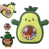 Baby Rattle Teething Toys Silicone Avocado Teething Mitten Over 3 Months-Sensory Toys for Grasping Chewing Sucking Hearing Ne