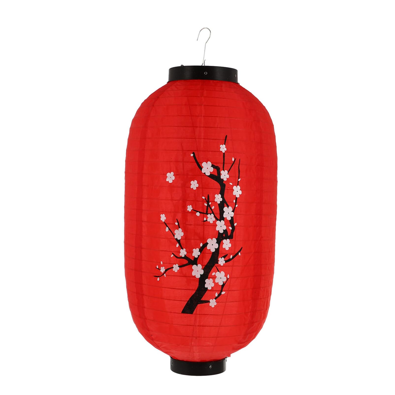 Abaodam Traditional Japanese Lantern: Silk Lampshade with Cherry Blossom Design, Waterproof, Red, Perfect for Home, Restaurant, Yard, Wedding Decor