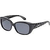JP by Jonathan Paul Beverly Fitovers Sunglasses - Polarized Grey Lenses with 100% UVA and UVB Protection, Oleophobic Smudgeproof coating - Shiny Black Frame