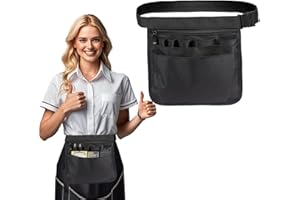 MOODKEY Server Apron,Restaurant Waitress Accessories Bag Utility Waist Pack for Restaurants, Gardening, Nursing